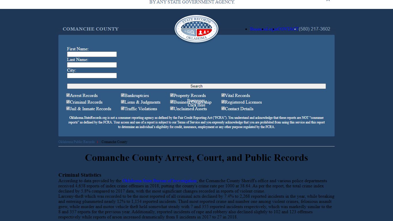 Comanche County Arrest, Court, and Public Records