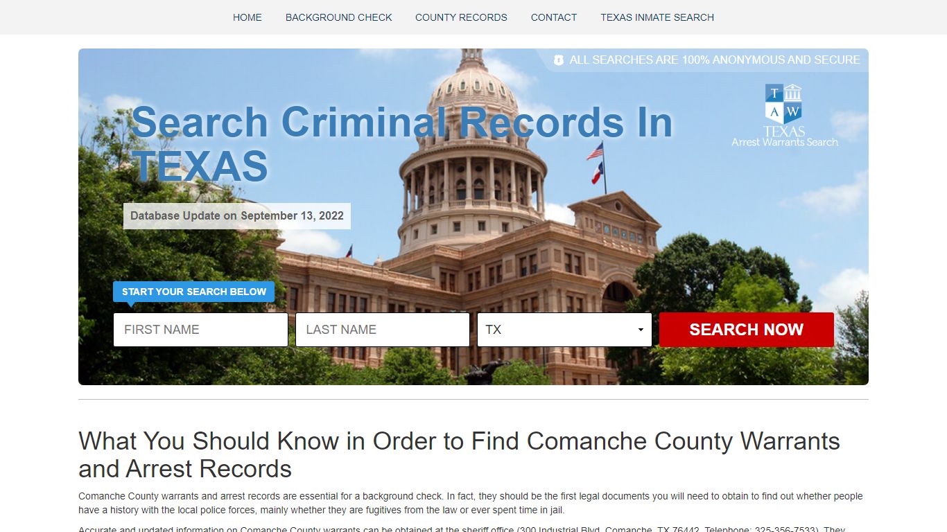 Comanche County Warrants and Arrest Records